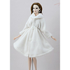 Doll Outfit Doll Coat Coats For Barbiedoll White Flannel Toison Polyester Coat For Girl