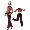 Doll Outfit Doll Pants Pants Tops For Barbiedoll Red and White Nonwoven Fabric Cloth Cotton Cloth Top / Pants For Girl