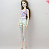 Doll Pants Seperate Bodies Print Lines / Waves Multi Color Floral Botanical Tulle Poly / Cotton Lace Handmade Toy for Girl