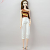 Doll Pants Seperate Bodies Print Lines / Waves Multi Color Tulle Poly / Cotton Lace Handmade Toy for Girl
