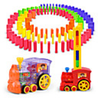 Domino Train Toy Trains Train Sets Dominoes Set Tower Cartoon Gift Birthday Strange Toys Plastic Kids Infant Boys and Girls Toy Gift