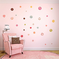 Donut Wall Stickers Plane Wall Stickers / Holiday Wall Stickers Decorative Wall Stickers,  PVC Home Decoration Wall Decal Wall Decoration 1pc