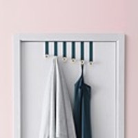 Door Hook Organizer Rack,  Clothes Hanger,  Coat Hook,  Dark Blue Use in Bathroom and Bedroom,  6 Hooks,  Black - 1pc