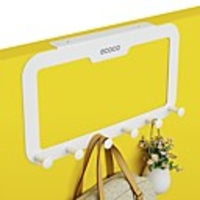 Door Hook Organizer Rack,  Clothes Hanger,  Coat Hook,  Use in Bathroom and Bedroom,  6 Hooks,  White - 1pc