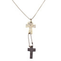Double Cross Hope Vintage Necklace