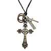 Double Crosses Cow Leather Necklace