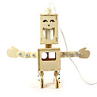 Double Faced Boy Shaped DIY Wooden Lamp (US/Chinese Mainland Plug)