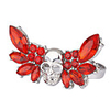 Double Fingers Skull Head Ruby Studded Ring