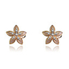 Double Five Petals Pattern Alloy Zircon Earrings