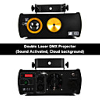 Double Laser DMX Projector (Sound Activated,  Cloud Background)