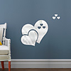 Double Love Heart Shape Mirror Self-adhesive Stickers Crystal Wall Paper DIY 3D Home Wall Decal DecorationQ501