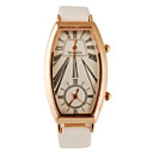 Double Movement Elegant Style PU Leather Band Quartz Lady