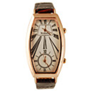 Double Movement Elegant Style Leather Band Quartz Lady
