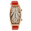 Double Movement Elegant Style PU Leather Band Quartz Lady