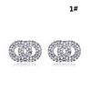 Double Rings Alloy Zircon Earrings