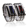 Double Row Arrayed Couple Style Men Blue and Women Red LED Wrist Watch
