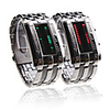 Double Row Arrayed Couple Style Men Green and Women Red LED Wrist Watch