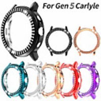 Double Rows Bling Diamonds Watch Case for Fossil Gen5 Carlyle Shiny Cover Crystal Bumper PC Plated Hard Protective Frame