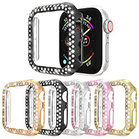 Double Rows Diamond watch case for apple watch case 38mm 42mm 40mm 44mm band PC Screen Protector cover for iWatch Series 6 SE 5 4 3 2 miniinthebox