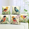 Double Side Cushion Cover 1pc Linen Soft Decorative Square Throw Pillow Cover Cushion Case Pillowcase For Sofa Bedroom Superior Quality Machine Washable Country Style Cushions Painted Famous Bird Leaves Fruit Field Garden miniinthebox