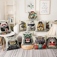 Double Side Cushion Cover 1PC Linen Soft Decorative Square Throw Pillow Cover Cushion Case Pillowcase for Sofa Bedroom Superior Quality Machine Washable miniinthebox
