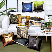 Double Side Cushion Cover 1PC Linen Soft Decorative Square Throw Pillow Cover Cushion Case Pillowcase for Sofa Bedroom Superior Quality Machine Washable miniinthebox