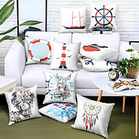 Double Side Cushion Cover 1PC Linen Soft Decorative Square Throw Pillow Cover Cushion Case Pillowcase for Sofa Bedroom Superior Quality Machine Washable miniinthebox
