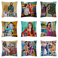 Double Side Cushion Cover 1PC Linen Soft Decorative Square Throw Pillow Cover Cushion Case Pillowcase for Sofa Bedroom Superior Quality Machine Washable miniinthebox