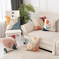 Double Side Cushion Cover 1PC Linen Soft Decorative Square Throw Pillow Cover Cushion Case Pillowcase for Sofa Bedroom Superior Quality Machine Washable miniinthebox