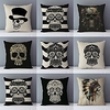 Double Side Cushion Cover 1PC Linen Soft Decorative Square Throw Pillow Cover Cushion Case Pillowcase for Sofa Bedroom Superior Quality Machine Washable Post-modern Style Skull Printed miniinthebox