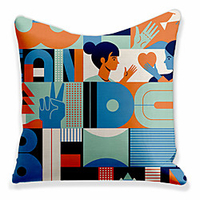 Double Side Cushion Cover 1PC Soft Decorative Square Throw Pillow Cover Cushion Case Pillowcase for Sofa Bedroom Superior Quality Machine Washable miniinthebox