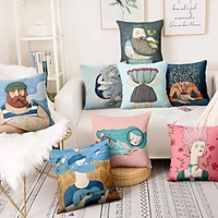 Double Side Cushion Cover 1PC Soft Decorative Square Throw Pillow Cover Cushion Case Pillowcase for Sofa Bedroom Superior Quality Machine Washable miniinthebox
