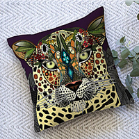 Double Side Cushion Cover 1PC Soft Decorative Square Throw Pillow Cover Cushion Case Pillowcase for Sofa Bedroom Superior Quality Machine Washable Scary Leopard miniinthebox