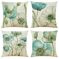 Double Side Cushion Cover 4PC Soft Decorative Square Throw Pillow Cover Cushion Case Pillowcase for Sofa Bedroom Superior Quality Machine Washable miniinthebox