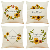Double Side Cushion Cover 4PC Soft Decorative Square Throw Pillow Cover Cushion Case Pillowcase for Sofa Bedroom Superior Quality Machine Washable miniinthebox