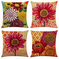 Double Side Cushion Cover 4PC Soft Decorative Square Throw Pillow Cover Cushion Case Pillowcase for Sofa Bedroom Superior Quality Machine Washable miniinthebox