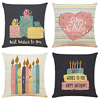 Double Side Cushion Cover 4PC Soft Decorative Square Throw Pillow Cover Cushion Case Pillowcase for Sofa Bedroom Superior Quality Machine Washable miniinthebox