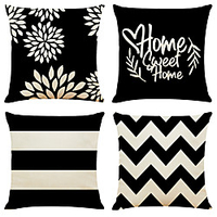 Double Side Cushion Cover 4PC Soft Decorative Square Throw Pillow Cover Cushion Case Pillowcase for Sofa Bedroom Superior Quality Machine Washable miniinthebox