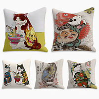 Double Side Cushion Cover 5PC Linen Soft Decorative Square Throw Pillow Cover Cushion Case Pillowcase for Sofa Bedroom Superior Quality Machine Washable miniinthebox
