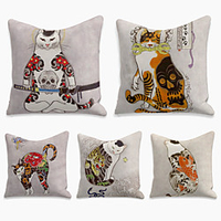Double Side Cushion Cover 5PC Linen Soft Decorative Square Throw Pillow Cover Cushion Case Pillowcase for Sofa Bedroom Superior Quality Machine Washable miniinthebox