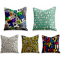 Double Side Cushion Cover 5PC Soft Decorative Square Throw Pillow Cover Cushion Case Pillowcase for Sofa Bedroom Superior Quality Machine Washable miniinthebox