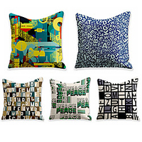 Double Side Cushion Cover 5PC Soft Decorative Square Throw Pillow Cover Cushion Case Pillowcase for Sofa Bedroom Superior Quality Machine Washable miniinthebox
