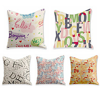 Double Side Cushion Cover 5PC Soft Decorative Square Throw Pillow Cover Cushion Case Pillowcase for Sofa Bedroom Superior Quality Machine Washable miniinthebox