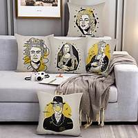 Double Side Cushion Cover 5PC Soft Decorative Square Throw Pillow Cover Cushion Case Pillowcase for Sofa Bedroom Superior Quality Machine Washable miniinthebox