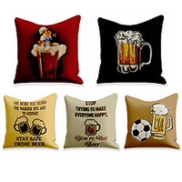 Double Side Cushion Cover 5PC Soft Decorative Square Throw Pillow Cover Cushion Case Pillowcase for Sofa Bedroom Superior Quality Machine Washable miniinthebox