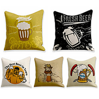Double Side Cushion Cover 5PC Soft Decorative Square Throw Pillow Cover Cushion Case Pillowcase for Sofa Bedroom Superior Quality Machine Washable miniinthebox