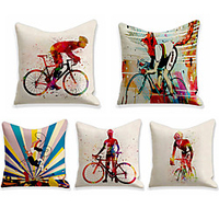 Double Side Cushion Cover 5PC Soft Decorative Square Throw Pillow Cover Cushion Case Pillowcase for Sofa Bedroom Superior Quality Machine Washable miniinthebox