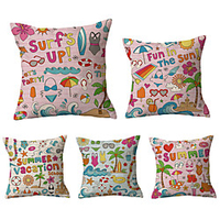 Double Side Cushion Cover 5PC Soft Decorative Square Throw Pillow Cover Cushion Case Pillowcase for Sofa Bedroom Superior Quality Machine Washable miniinthebox