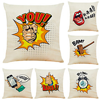 Double Side Cushion Cover 6PC Soft Decorative Square Throw Pillow Cover Cushion Case Pillowcase for Sofa Bedroom Superior Quality Machine Washable miniinthebox