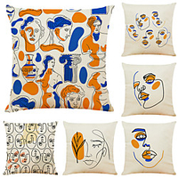 Double Side Cushion Cover 6PC Soft Decorative Square Throw Pillow Cover Cushion Case Pillowcase for Sofa Bedroom Superior Quality Machine Washable miniinthebox